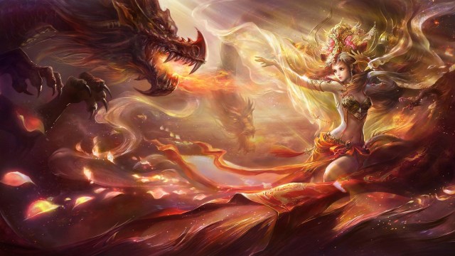 Fantasy-girl-dance-with-dragon_1920x1080