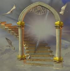 portal escalera dorado