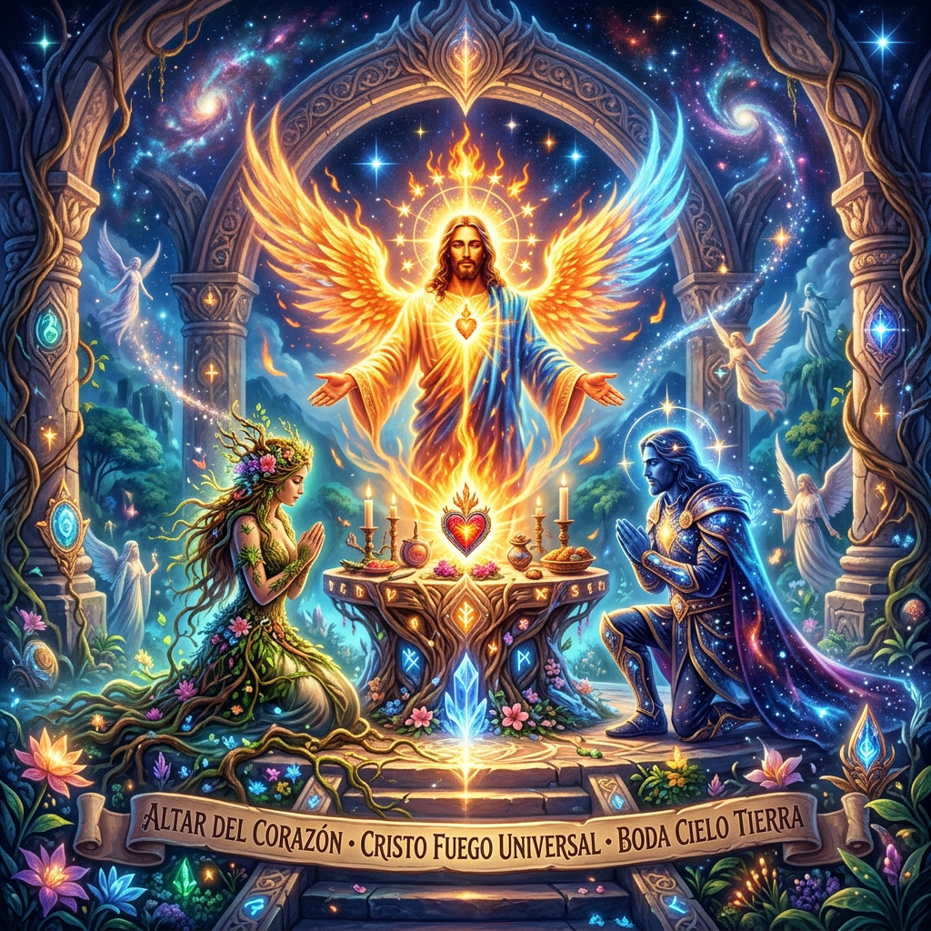 Altar del Corazón, Cristo fuego universal, boda cielo tierra